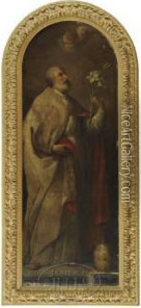 Pope Pius V & Saint Filippo Neri Oil Painting - Andrea Sacchi