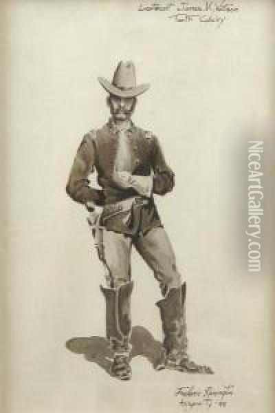 Study Of Lieutenant James M Watson, Tenth Cavalry Oil Painting - Frederick Remmington