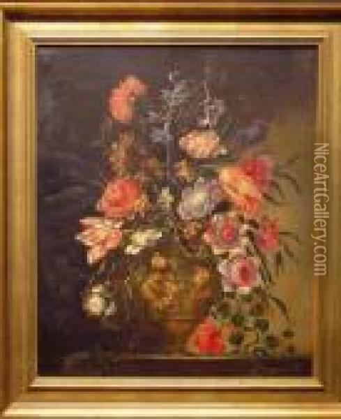 Floral Still Life Oil Painting - Jean Baptiste Belin de Fontenay