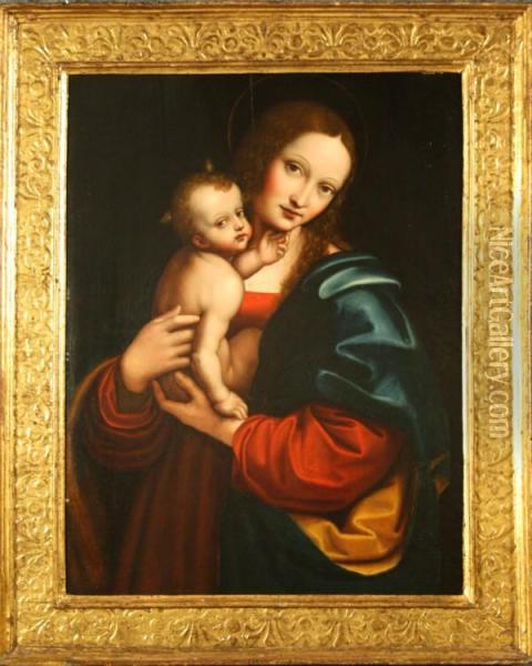 ''madonna Col Bambino''. Oil Painting - Giampietrino