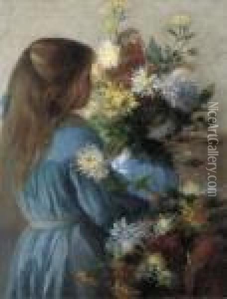 Arranging Flowers Oil Painting - Juliette Wytsman
