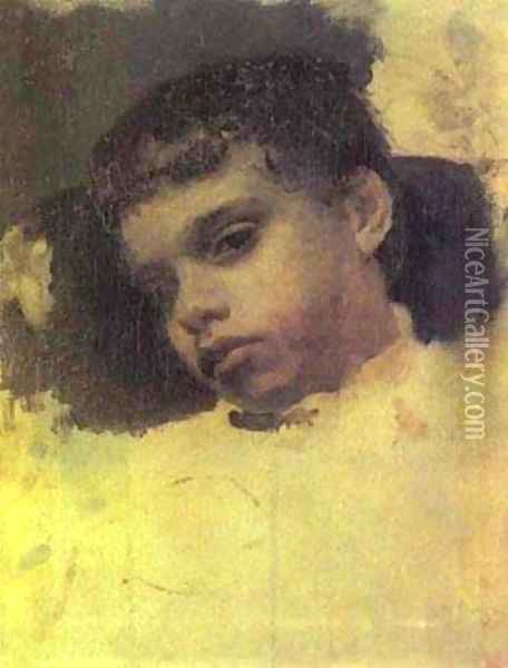 Portrait Of Kolya (Nikolay) Simonovich 1880 Oil Painting - Valentin Aleksandrovich Serov