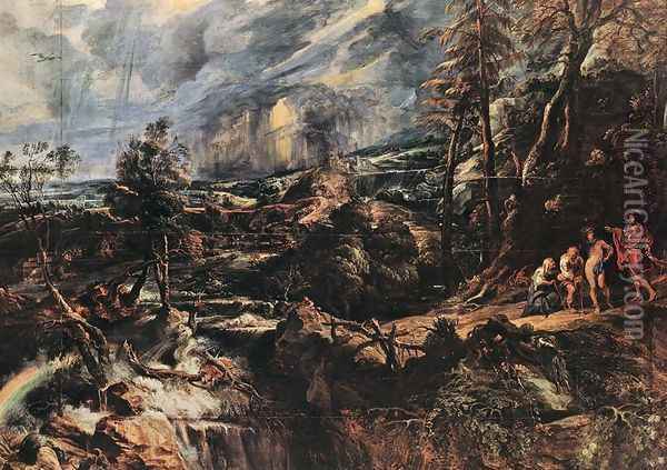 Stormy Landscape c. 1625 Oil Painting - Peter Paul Rubens