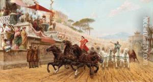 Chariot Races Oil Painting - Eduardo Forti