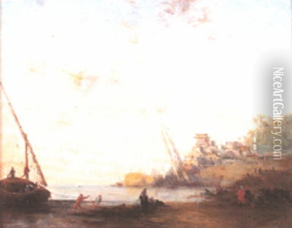 Au Bord Du Nil Oil Painting - Narcisse Berchere