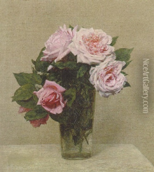 Roses Roses Oil Painting - Henri Fantin-Latour