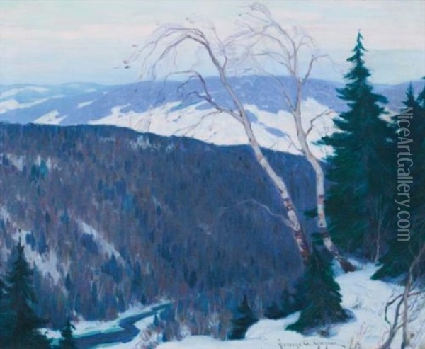 Winter Solitude Oil Painting - Clarence Alphonse Gagnon