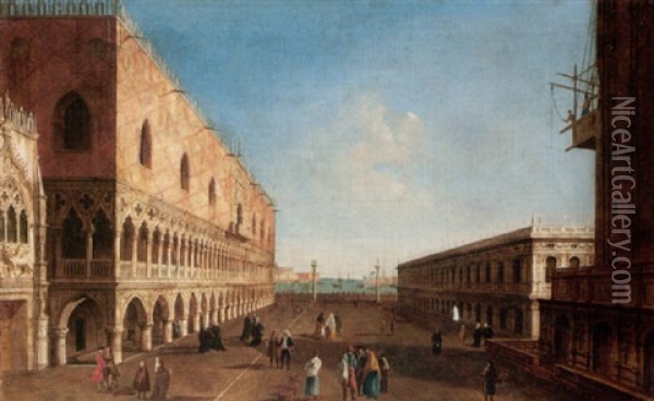 Venice, A View Of The Piazzetta Looking South Oil Painting - Michele Marieschi