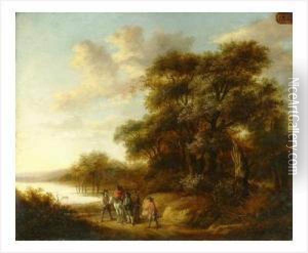 Brigands Et Cavalier Discutant A L'oree D'un Bois Oil Painting - Jan Jansz Van Houthuysen