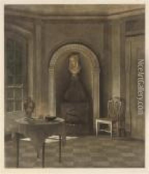 The Dining Room At Liselund (o. & S. 36; L.c. 20) Oil Painting - Peder Vilhelm Ilsted