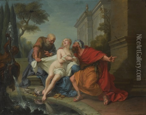 Susannah And The Elders Oil Painting - Jean-Baptiste van Loo