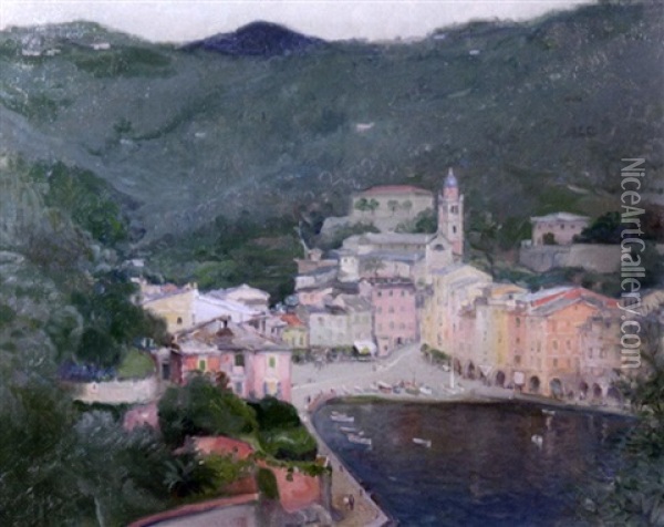 Porto Fino Oil Painting - Oliver Dennett Grover
