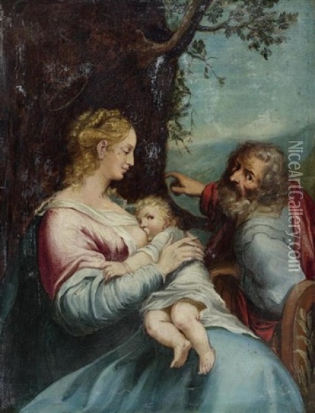 Heilige Familie Bei Der Rast Auf Der Flucht Nach Agypten Oil Painting - Federico Barocci