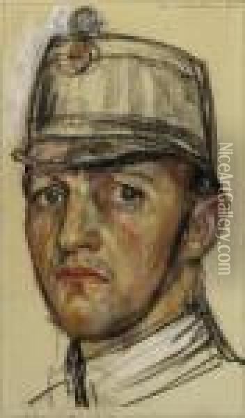 Portrait Eines Soldaten Oil Painting - Charles L'Eplattenier