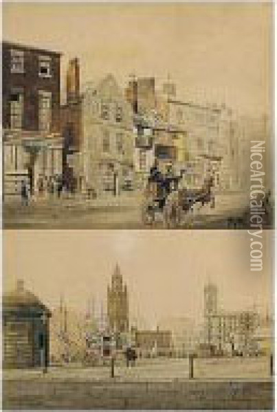 A Group Of Watercolours Of Liverpool Oil Painting - William Gawin Herdman