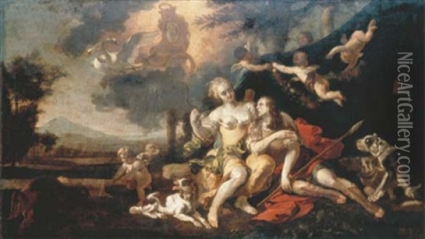 Diana And Endymion Oil Painting - Abraham Danielsz Hondius
