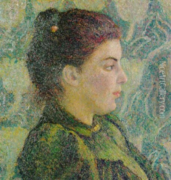 Portrait Of Esther Oil Painting - Lucien Pissarro