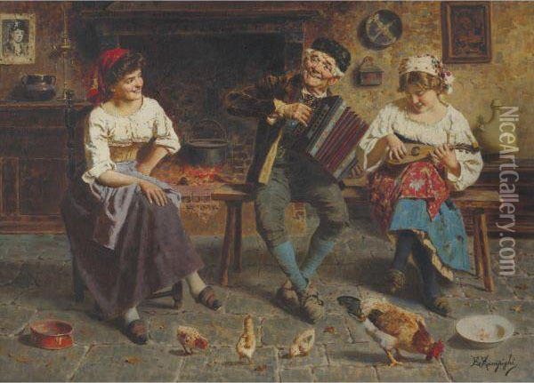 The Concert Oil Painting - Eugenio Zampighi
