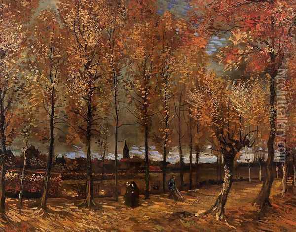 Lane With Poplars Oil Painting - Vincent Van Gogh