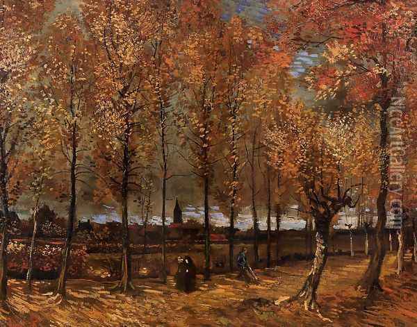 Lane With Poplars Oil Painting - Vincent Van Gogh