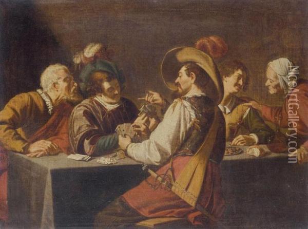 Card Players Oil Painting - Salomon Rombouts