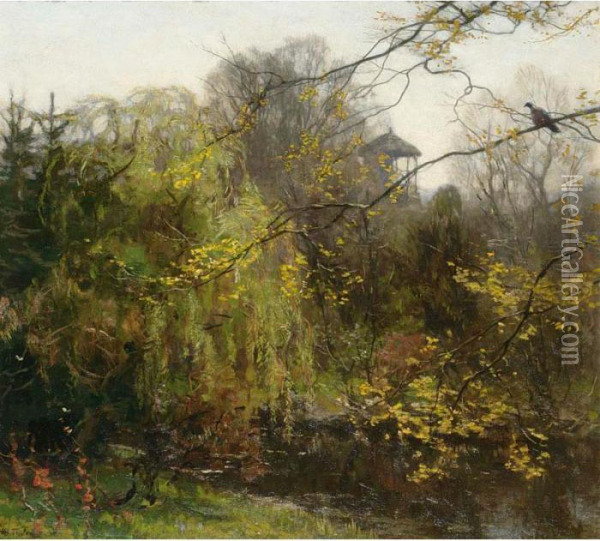 A View Of A Park Oil Painting - Willem Bastiaan Tholen