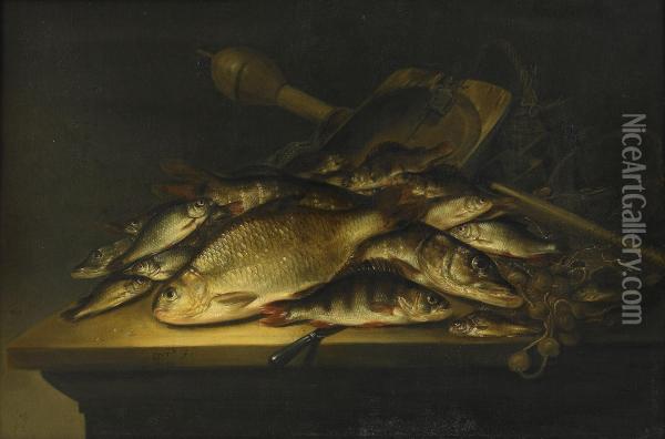 Stilleben Med Fiskar Oil Painting - Pieter de Putter