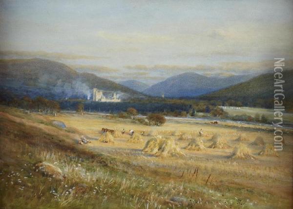 Braemar Castle And The Dee Valley Oil Painting - John Mitchell