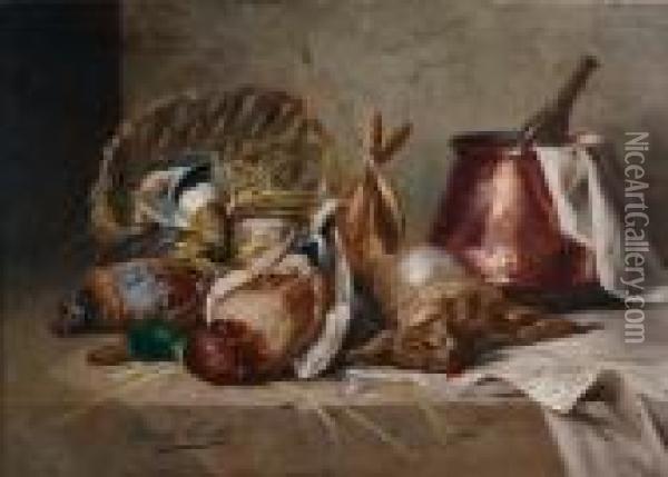 Jachtstilleven Oil Painting - Alphonse de Neuville