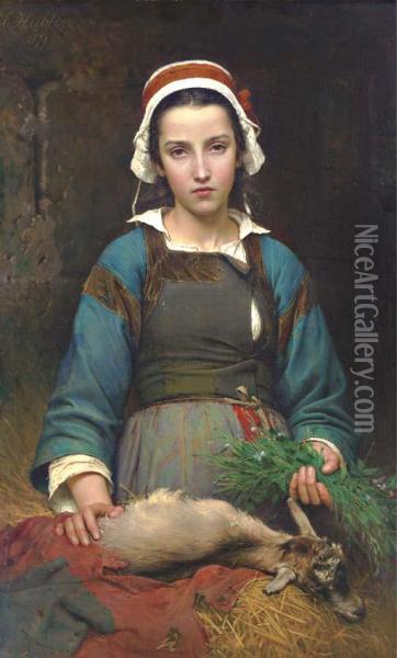 A Friend In Need Oil Painting - Emile Auguste Hublin