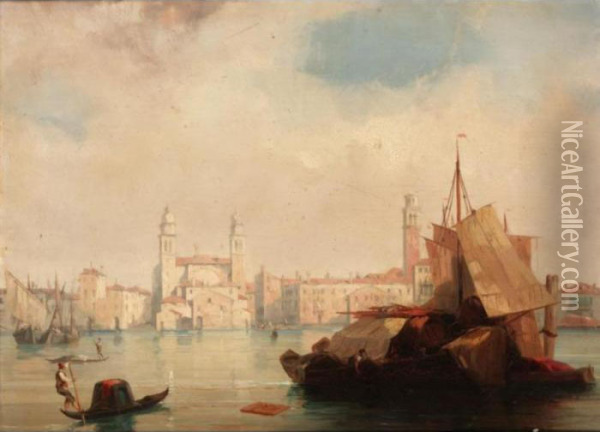 Venetian View Oil Painting - Edward Pritchett