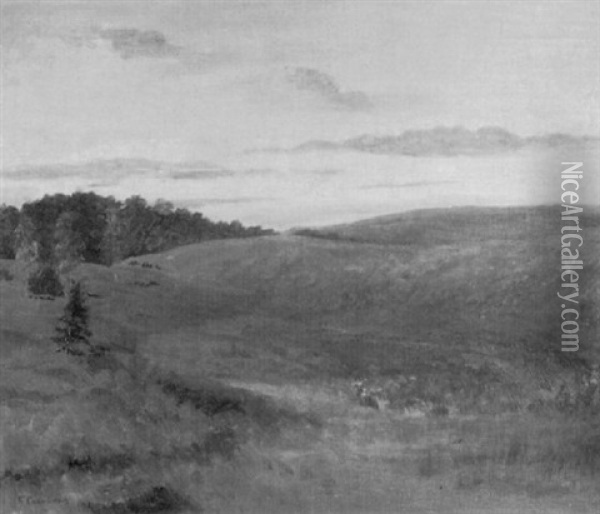 Landschaft Mit Buchweizenfeldern (norddeutsche Heide) Oil Painting - Fritz Overbeck