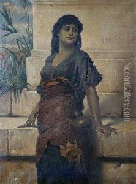 An Egyptian Beauty Oil Painting - Nathaniel Sichel