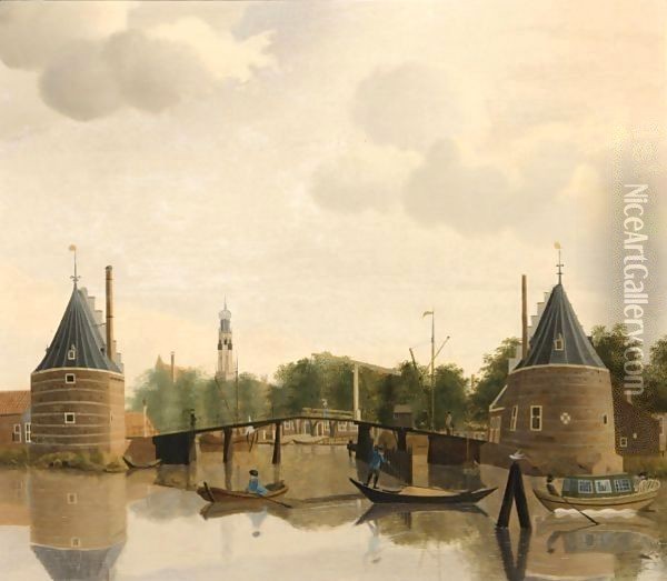 Haarlem A View From The Noorder Buiten Spaarn Oil Painting - Francois Guerin