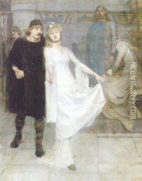 Ophelia And Laertes Oil Painting - Maurice Greiffenhagen