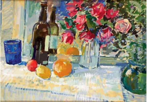 Fleurs Et Fruits Oil Painting - Konstantin Alexeievitch Korovin