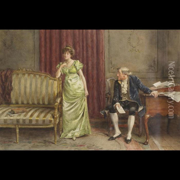The Letter And Confrontation Oil Painting - George Goodwin Kilburne