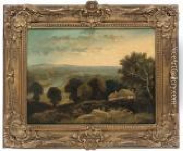 The Thames Valley Oil Painting - Edmund John Niemann, Snr.