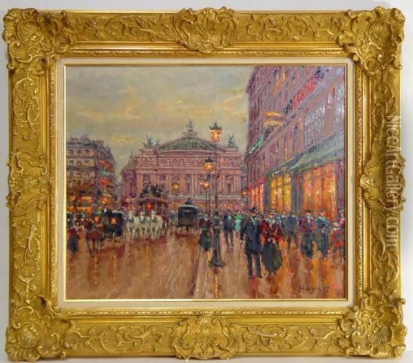 Place De L'opera Oil Painting - Emile Boyer