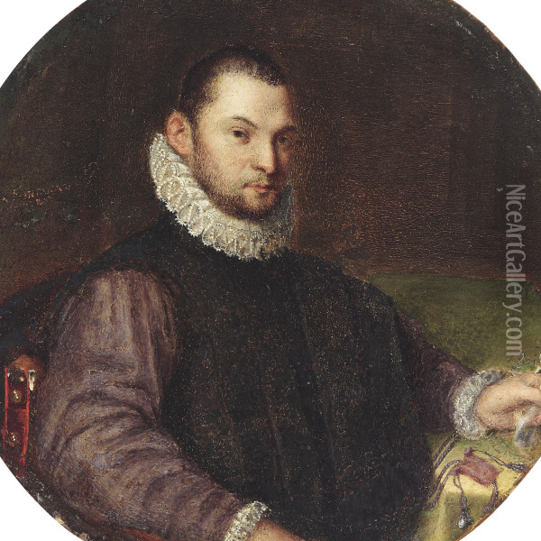 Half-length Portrait Of A Young Man Oil Painting - Lavinia Fontana