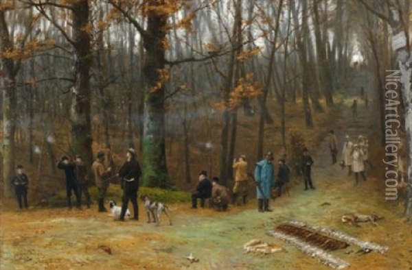 Scene De Chasse Dans La Foret De Meudon Oil Painting - Jean-Leon Gerome