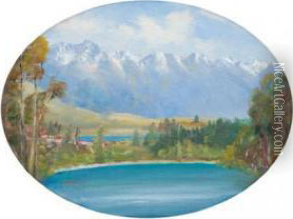 View Of The Remarkables Fromqueenstown Oil Painting - Charles Blomfield
