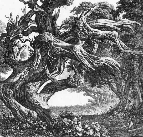 Fantastical Tree c. 1830 Oil Painting - Carl Wilhelm Kolbe