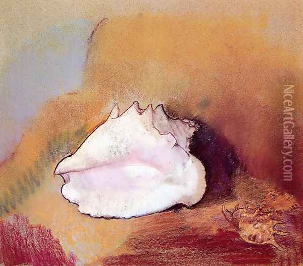 The Seashell Oil Painting - Odilon Redon