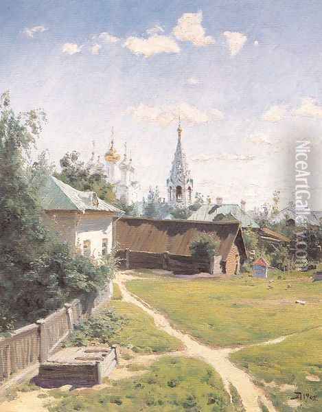 Moscow Courtyard 1902 Oil Painting - Vasily Polenov