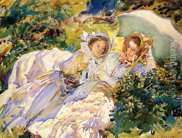 Simplon Pass: The Tease Oil Painting - John Singer Sargent
