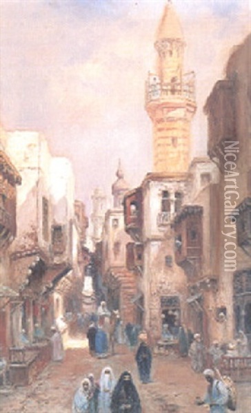 Basargata I Kairo Oil Painting - Frans Wilhelm Odelmark