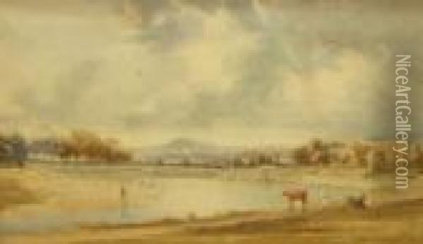 River Ribble Oil Painting - Benjamin Barker Of Bath