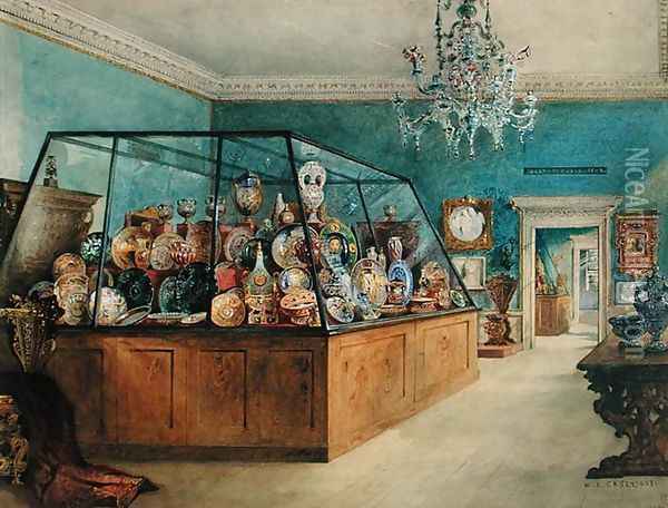 Marlborough House, Second Room, 1857 Oil Painting - William Linnaeus Casey