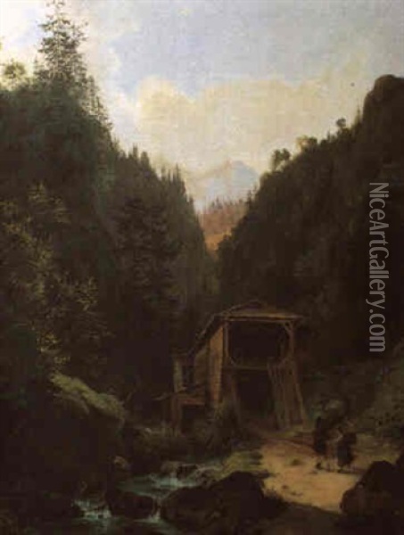 Begegnung An Der Muhle Oil Painting - Franz Wipplinger